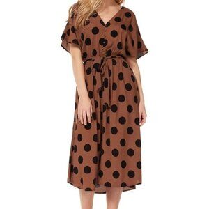 Dex Polka Dot Midi Dress NWT